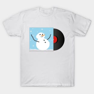 Christmas Music Vinyl | Cute Snowman T-Shirt